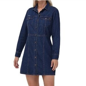 Frye Dark Blue Long Sleeve Denim Dress-L